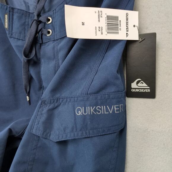 NWT Quiksilver Manic Men's 28x10 Board Shorts Navy Pockets Surfer Swim Trunks - Picture 4 of 10